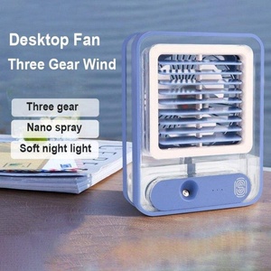 Ventilateur Rafraîchisseur d'Air Portable Mini avec Pulvérisation d'Eau, Ventilateur Rechargeable 1200 mAh avec Lumière Nocturne - Product Image 2