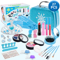 Ensemble de maquillage pour enfants, jouet de maquillage pour filles, déguisements, cosmétiques pour tout-petits, kit de maquillage pour enfants avec sac à main