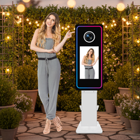 Cabina de Fotos con Espejo Mágico, Espejo Fotográfico de Pie, Espejo Pequeño para Selfies con Estuche de Transporte