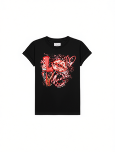 T-shirt stampata con design Love Letter da donna, manica corta, girocollo, top casual, 100% cotone jersey, moda primavera estate - Product Image 1