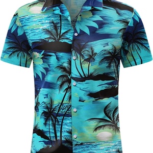 Chemise Hawaïenne Vintage Sans Manches en Twill pour Homme, Imprimé Floral Tropical, Fermeture à Boutons Corne, Anti-UV, Séchage Rapide, Idéale pour les Fêtes Estivales - Product Image 6