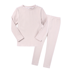 Conjunto de Pijamas Simples para Meninas com Manga Longa, Roupas de Dormir para Crianças, Pijamas de Algodão para Meninas, Atacado - Product Image 2