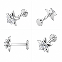 Piercing Labret en Titane ASTM F136 à Filetage Interne pour Hommes et Femmes - Idéal pour Tragus, Hélix, Cartilage