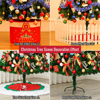 Sapin de Noël artificiel pré-orné avec décorations dorées, ensemble de sapins en PVC pour la décoration de la maison et des fêtes