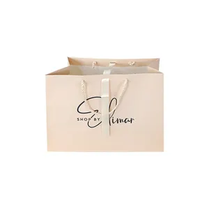 Reusable Custom Logo Printing Gift Packaging Wedding Multi Color Ribbon Paper Bag With Your Own Logo