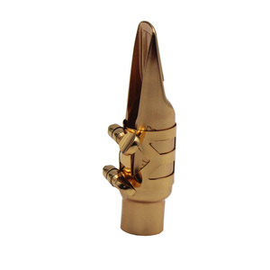 Embouchure de saxophone <span class=keywords><strong>alto</strong></span> en métal plaqué or satiné Eastern Music, embouchure de saxophone <span class=keywords><strong>jazz</strong></span> à chambre profonde avec ligature et étui zippé - Product Image 3