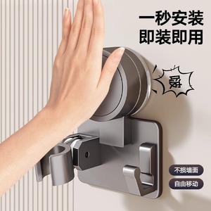 Support de pommeau de douche rond à ventouse, réglable à 180 degrés, pour salle de bain, avec fonction de nettoyage facile - Product Image 4