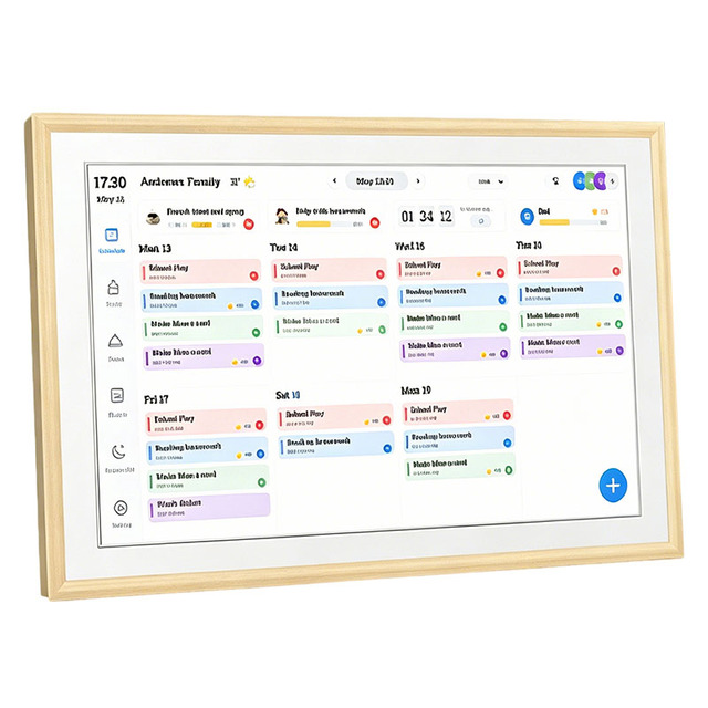 15.6 Inch Smart WiFi Digital Wall Calendar Touch Screen 1080P Playback Clock MP3 Plastic Frame Family Schedule MP4/AVI AI Voice