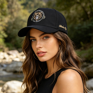 Cappello Snapback Personalizzato con Logo, 5 Pannelli in Cotone Nero, Ricamo 3D Orso, Stile Streetwear Hip Hop, Produzione di Cappelli - Product Image 3