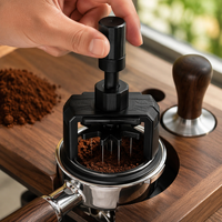 Distributeur de poudre de café WDT rotatif en acier inoxydable avec aiguille magnétique anti-agglomération, outil de barista pour espresso, design moderne et minimaliste