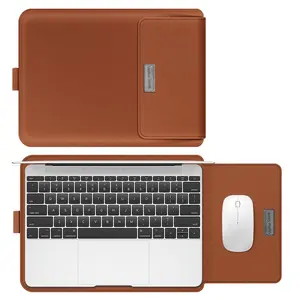 4 In 1 Verstelbare Hoek Magnetische Pu Pvc Leather Stand Slim Laptop Sleeve Case Tas Met Stylus Potlood Houder