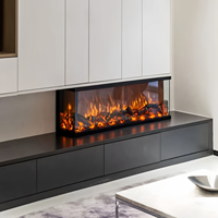 Cheminée électrique à effet de bois brûlé, vente chaude, encastrée au mur, décoration intérieure en langue française pour hôtel, utilisation TV, sans chauffage
