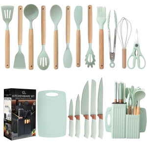 Silicone thìa súp muỗng 19-mảnh không dính Silicone thìa thực phẩm cấp hộ gia đình Silicone đồ dùng nhà bếp và dao đặt - Product Image 5