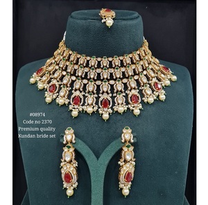 Victorian <b>Bridal</b> Kundan <b>Jewelry</b> <b>Set</b> 08974 with Necklace Earrings and Tikka for Women Wedding Festive Wear - Product Image 2