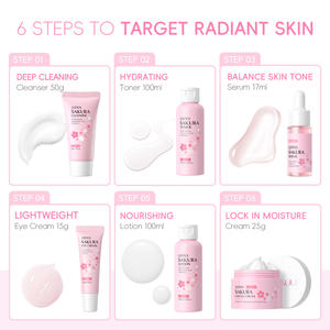 Set <span class=keywords><strong>de</strong></span> Cuidado Facial Sakura <span class=keywords><strong>de</strong></span> 6 Piezas: Limpiador Facial, Tónico, Loción Hidratante, Esencia, <span class=keywords><strong>Crema</strong></span> para Ojos, <span class=keywords><strong>Crema</strong></span> Esencial - Product Image 4