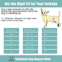 CuteBone Couches pour chiens mâles Couches lavables pour chiens Bandes de ventre de chien pour chiens mâles Wraps Pet Diaper Fashion Design
