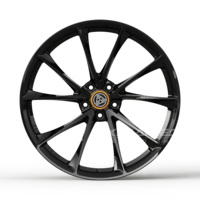 Jantes forgées monobloc XINLAI personnalisées, noires brillantes, à rayons fendus et concaves profondes, 17-22 pouces, 5x112 5x120 pour voitures de performance personnalisées