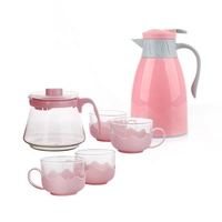 Ensemble de théière en verre avec pichet d'infusion, pichet en verre, pichet isotherme, bouilloire à eau chaude, pichet à eau en verre transparent, théière