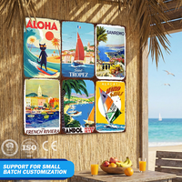 Promotion Plaque Métallique Décorative en Étain, Thème Voyage Plage Surf, Impression UV Personnalisée, Cadeau de Collection, Décoration Murale pour Maison, Pub, Bar
