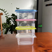 Contenants alimentaires rectangulaires jetables en PP de 24 oz avec couvercles colorés, boîtes de préparation de repas transparentes, compatibles micro-ondes, empilables