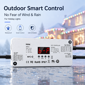 Controlador <span class=keywords><strong>DMX</strong></span> LED para Exteriores, Impermeable, 4 Canales, IP67, NFC, PWM, RGBW, Voltaje Constante, Kit OEM para 12-48V - Product Image 1