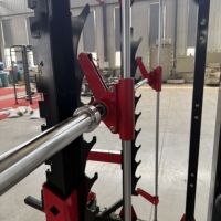 Rack de musculation commercial Smith Machine en tube d'acier 75x75x3mm avec barre de traction et mine d'air, robuste pour salle de sport, distributeur recherché, CE ISO
