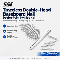 Clous sans trace à double tête avec manchon fileté, fixateur antirouille pour bois, 200/400/500/1000 pièces, clous métalliques non-marquants