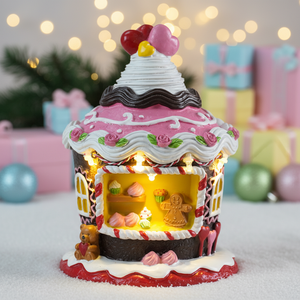 Wholesale <strong>Mini</strong> Desktop Ornament Resin Gingerbread Toy Shop with LED <strong>Christmas</strong> <strong>Village</strong> House <strong>CHRISTMAS</strong> DECORATION 2025 - Product Image 1