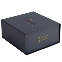 Boîte de papier cadeau magnétique noir de luxe avec logo personnalisé boîtes d'emballage rigide et pliable recyclables avec couvercle magnétique