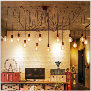 Nordic <strong>Spider</strong> Industrial <strong>Pendant</strong> Lamp E27 Loft Edison Retro Industrial Lamp Vintage Hanging Lamps Length 150cm <strong>Pendant</strong> <strong>Lights</strong> - Product Image 4