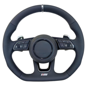 Volante Multifuncional de Cuero Modificado para <span class=keywords><strong>Audi</strong></span> <span class=keywords><strong>A1</strong></span> A3 A4 A5 A6 A7 A8 Q3 Q5 Q7 RS5 Serie <span class=keywords><strong>2015</strong></span>, Actualización para B9 A6 C8 A3 - Product Image 2