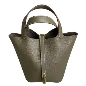 2024 desain baru syal kasual Vintage tas Bucket tas tangan wanita tas selempang bahu dengan syal grosir