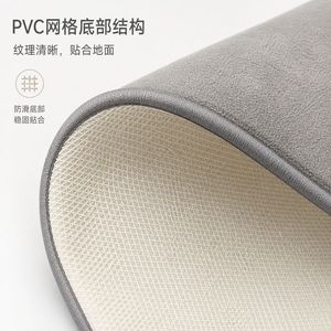 Tapis de bain en polyester en forme d'éventail, motif ours gris, doux, absorbant et antidérapant pour la salle de bain - Product Image 4