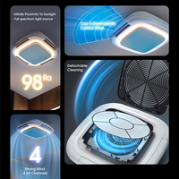 Ventilateur de plafond intelligent HSG modèle 7023, le plus récent, avec lumière, ventilateur de chambre à coucher, lumière de ventilateur sans pales, lumière de plafond