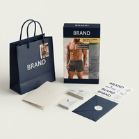 Caja de Cartón Premium para Ropa Interior con Logotipo Personalizable, Ventana Transparente de PET para Venta al por Mayor de Ropa