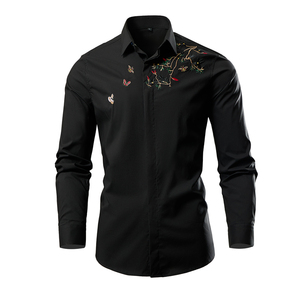 Nuova Elegante Camicia Autunnale con Logo Personalizzato, 65% Cotone 35% Poliestere, Moda <span class=keywords><strong>Uomo</strong></span> 1155 - Product Image 4