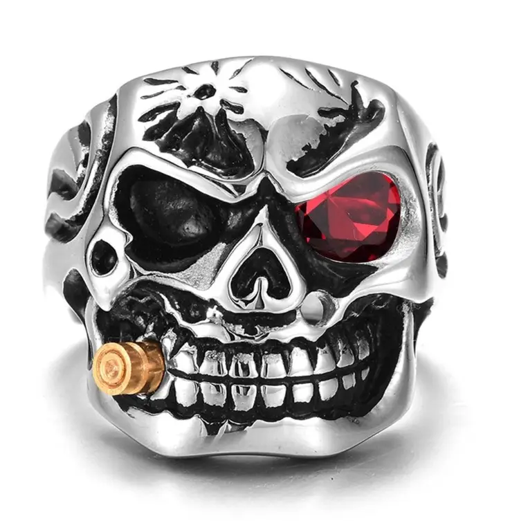 Байкерские ювелирные кольца хип-хоп панк стиль черепа кольца для мужчин