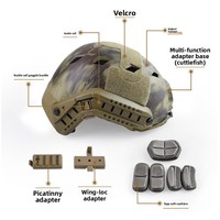 Casque de vélo tactique d'extérieur haute performance, ajustable, design camouflage CS, pour adulte unisexe