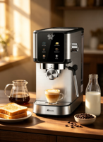 Machine à café expresso Anbolife Factory 20 bars avec buse vapeur, écran numérique, chauffage thermobloc, Cafetera De Expreso OEM ODM