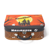 Lot de 3 boîtes cadeaux Halloween en papier, type valise, avec poignée et loquet, portables, écologiques, réutilisables, pour rangement et cadeaux personnalisés sur le thème effrayant