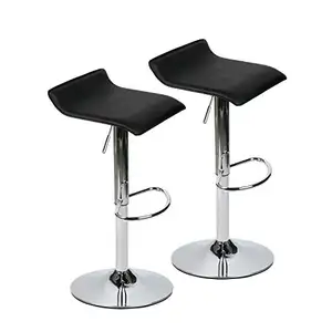 Wholesale Modern Swivel Barstools PU Leather High Chairs with Chrome Base Gaslift Outdoor Pub Counter Metal Frame Plastic Seat