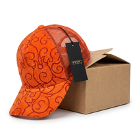 Casquette Trucker en Velours Côtelé Style Anime Vintage Fruit du Diable Flamme, Dos en Maille, Broderie Tourbillon Intégrale, Performance Cyclisme, Mode Streetwear