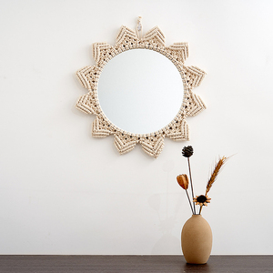 <span class=keywords><strong>Espejo</strong></span> Decorativo <span class=keywords><strong>Redondo</strong></span> de Macramé Acrílico Hecho a Mano <span class=keywords><strong>con</strong></span> Flecos Estilo Boho <span class=keywords><strong>para</strong></span> Apartamento, Sala de Estar, Dormitorio, Cuarto de Bebé, Decoración del Hogar - Product Image 6