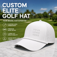 Casquette de golf blanche de qualité professionnelle, broderie artisanale sur mesure, vêtements sportifs résistants à l'eau et respirants, expédition rapide