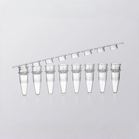 Capuchons optiques ronds transparents pour tubes PCR à huit tubes, compatibles avec les machines PCR, consommables de test en plastique jetables