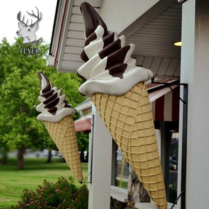 Décoration de boutique de desserts, sculpture de crème glacée en fibre de verre créative, fibre de verre fondue pour galerie d'<span class=keywords><strong>art</strong></span> - Product Image 2