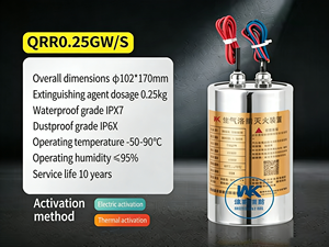 Estintore ad Aerosol WEIKEN QRRO.1-0.3GW/S-WK in Acciaio Inox con Attivazione Termica Elettrica per Centri Dati - Product Image 5
