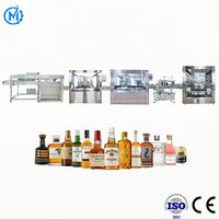 Ligne d'embouteillage entièrement automatique en acier inoxydable 304 pour alcool, liqueur, whisky, vodka, vin, avec machine de rinçage, de remplissage et de bouchage