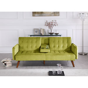 JS Modern Tufted Folded <span class=keywords><strong>Click</strong></span> <span class=keywords><strong>Clack</strong></span> para muebles de sala de estar Tela Patas de madera Mesa desplegable Sofá <span class=keywords><strong>cama</strong></span> - Product Image 4