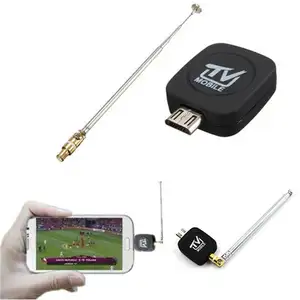 Penjualan Laris Profesional Mini Micro USB DVB-T Tuner TV Penerima Dongle/Antena DVB T HD Digital Mobile TV HDTV Penerima Satelit